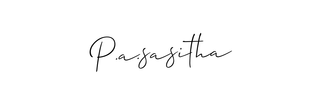 if you are searching for the best signature style for your name P.a.sasitha. so please give up your signature search. here we have designed multiple signature styles  using Allison_Script. P.a.sasitha signature style 2 images and pictures png