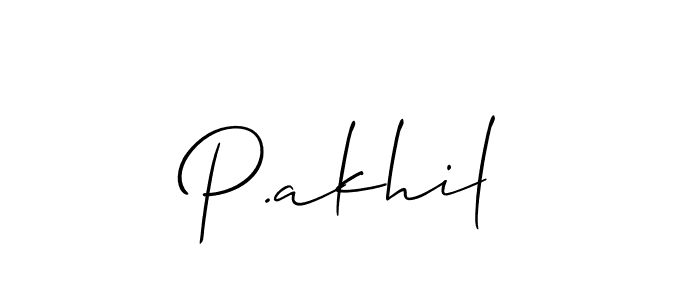 Also You can easily find your signature by using the search form. We will create P.akhil name handwritten signature images for you free of cost using Allison_Script sign style. P.akhil signature style 2 images and pictures png