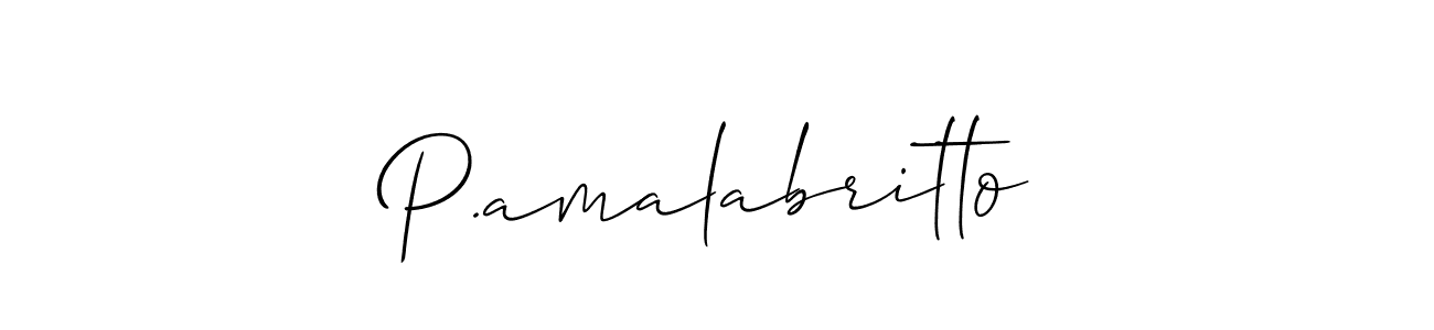 Create a beautiful signature design for name P.amalabritto. With this signature (Allison_Script) fonts, you can make a handwritten signature for free. P.amalabritto signature style 2 images and pictures png