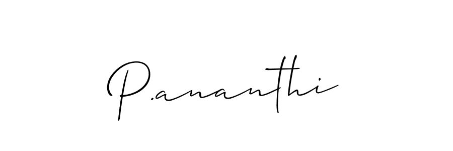 Use a signature maker to create a handwritten signature online. With this signature software, you can design (Allison_Script) your own signature for name P.ananthi. P.ananthi signature style 2 images and pictures png