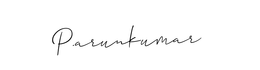 The best way (Allison_Script) to make a short signature is to pick only two or three words in your name. The name P.arunkumar include a total of six letters. For converting this name. P.arunkumar signature style 2 images and pictures png