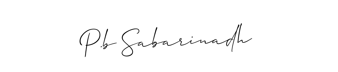 Also we have P.b Sabarinadh name is the best signature style. Create professional handwritten signature collection using Allison_Script autograph style. P.b Sabarinadh signature style 2 images and pictures png