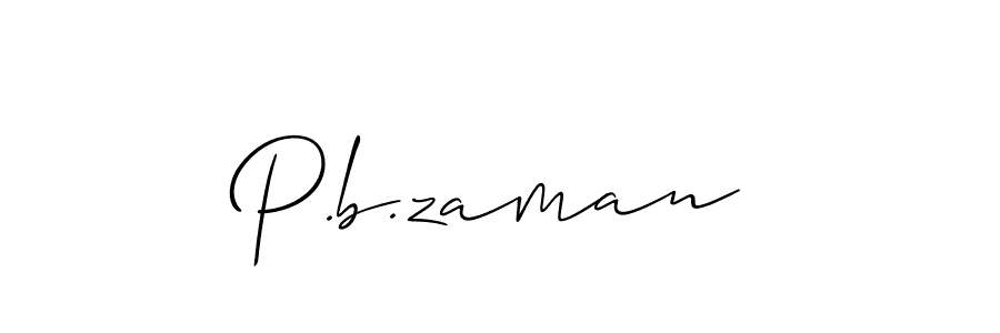 The best way (Allison_Script) to make a short signature is to pick only two or three words in your name. The name P.b.zaman include a total of six letters. For converting this name. P.b.zaman signature style 2 images and pictures png