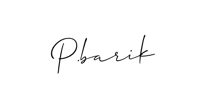 Create a beautiful signature design for name P.barik. With this signature (Allison_Script) fonts, you can make a handwritten signature for free. P.barik signature style 2 images and pictures png