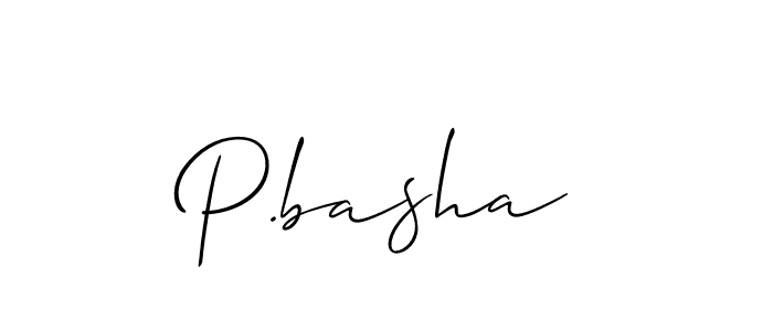 Use a signature maker to create a handwritten signature online. With this signature software, you can design (Allison_Script) your own signature for name P.basha. P.basha signature style 2 images and pictures png