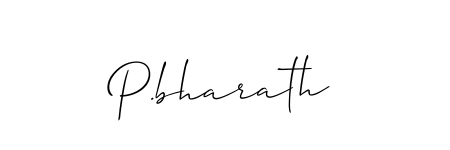 The best way (Allison_Script) to make a short signature is to pick only two or three words in your name. The name P.bharath include a total of six letters. For converting this name. P.bharath signature style 2 images and pictures png