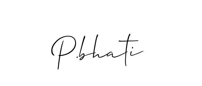 P.bhati stylish signature style. Best Handwritten Sign (Allison_Script) for my name. Handwritten Signature Collection Ideas for my name P.bhati. P.bhati signature style 2 images and pictures png