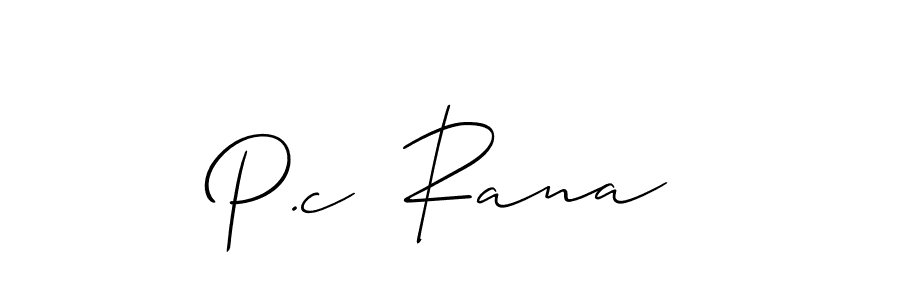 How to Draw P.c  Rana signature style? Allison_Script is a latest design signature styles for name P.c  Rana. P.c  Rana signature style 2 images and pictures png