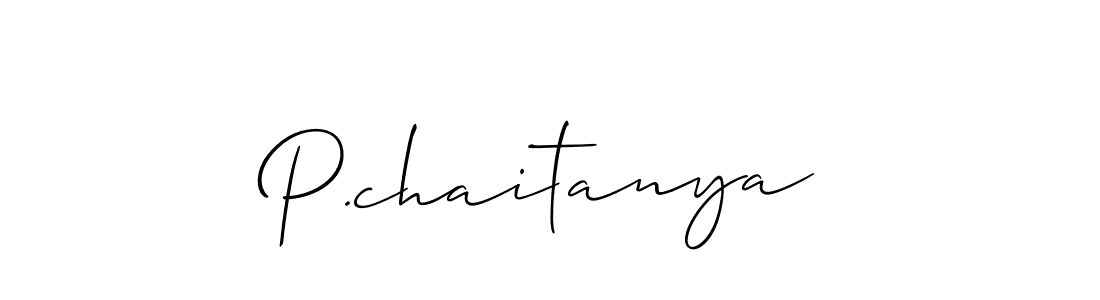 How to make P.chaitanya name signature. Use Allison_Script style for creating short signs online. This is the latest handwritten sign. P.chaitanya signature style 2 images and pictures png