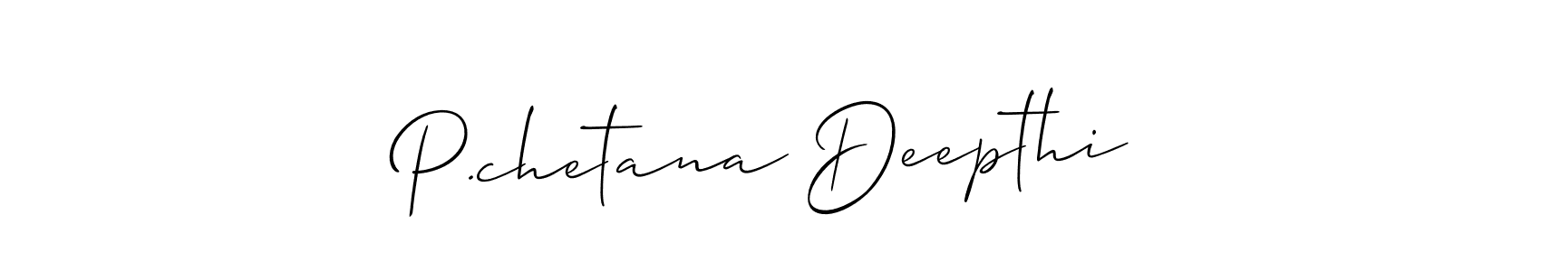 Also we have P.chetana Deepthi name is the best signature style. Create professional handwritten signature collection using Allison_Script autograph style. P.chetana Deepthi signature style 2 images and pictures png