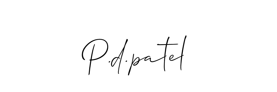 Make a beautiful signature design for name P.d.patel. With this signature (Allison_Script) style, you can create a handwritten signature for free. P.d.patel signature style 2 images and pictures png