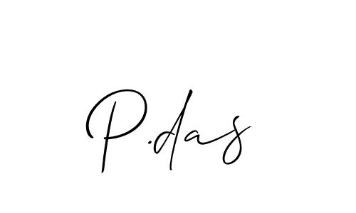 Create a beautiful signature design for name P.das. With this signature (Allison_Script) fonts, you can make a handwritten signature for free. P.das signature style 2 images and pictures png