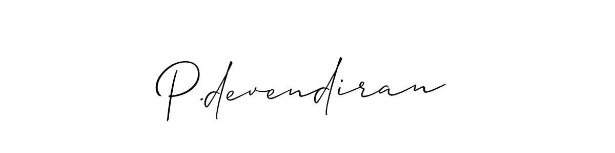 You should practise on your own different ways (Allison_Script) to write your name (P.devendiran) in signature. don't let someone else do it for you. P.devendiran signature style 2 images and pictures png