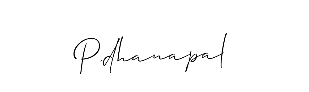 How to make P.dhanapal signature? Allison_Script is a professional autograph style. Create handwritten signature for P.dhanapal name. P.dhanapal signature style 2 images and pictures png