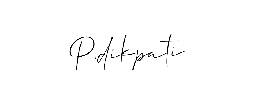 Make a beautiful signature design for name P.dikpati. With this signature (Allison_Script) style, you can create a handwritten signature for free. P.dikpati signature style 2 images and pictures png