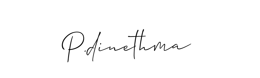 Make a short P.dinethma signature style. Manage your documents anywhere anytime using Allison_Script. Create and add eSignatures, submit forms, share and send files easily. P.dinethma signature style 2 images and pictures png