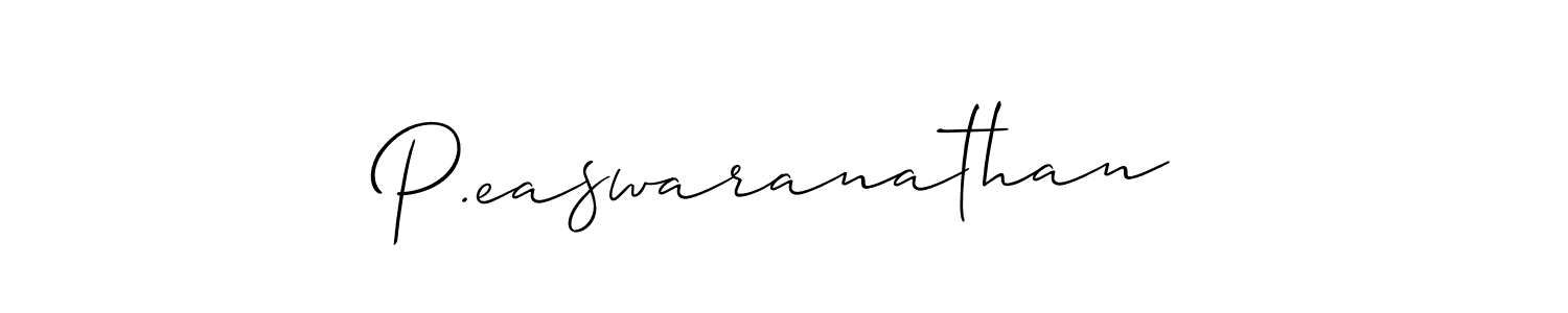 Allison_Script is a professional signature style that is perfect for those who want to add a touch of class to their signature. It is also a great choice for those who want to make their signature more unique. Get P.easwaranathan name to fancy signature for free. P.easwaranathan signature style 2 images and pictures png
