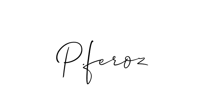 Also we have P.feroz name is the best signature style. Create professional handwritten signature collection using Allison_Script autograph style. P.feroz signature style 2 images and pictures png