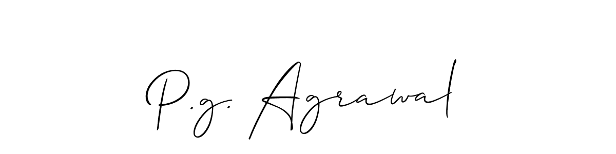 The best way (Allison_Script) to make a short signature is to pick only two or three words in your name. The name P.g. Agrawal include a total of six letters. For converting this name. P.g. Agrawal signature style 2 images and pictures png