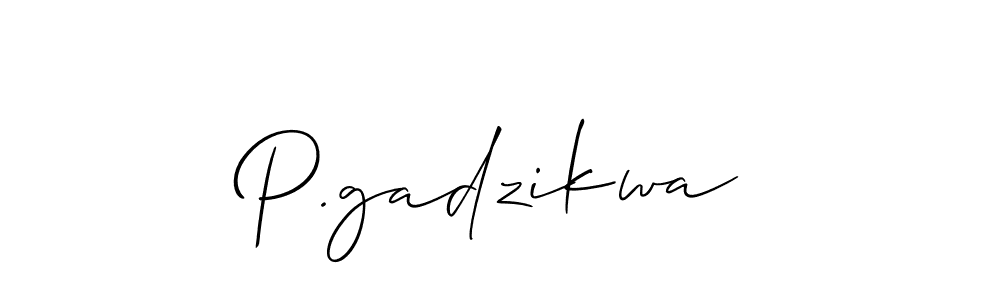 Also we have P.gadzikwa name is the best signature style. Create professional handwritten signature collection using Allison_Script autograph style. P.gadzikwa signature style 2 images and pictures png