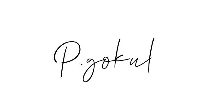 Make a beautiful signature design for name P.gokul. With this signature (Allison_Script) style, you can create a handwritten signature for free. P.gokul signature style 2 images and pictures png