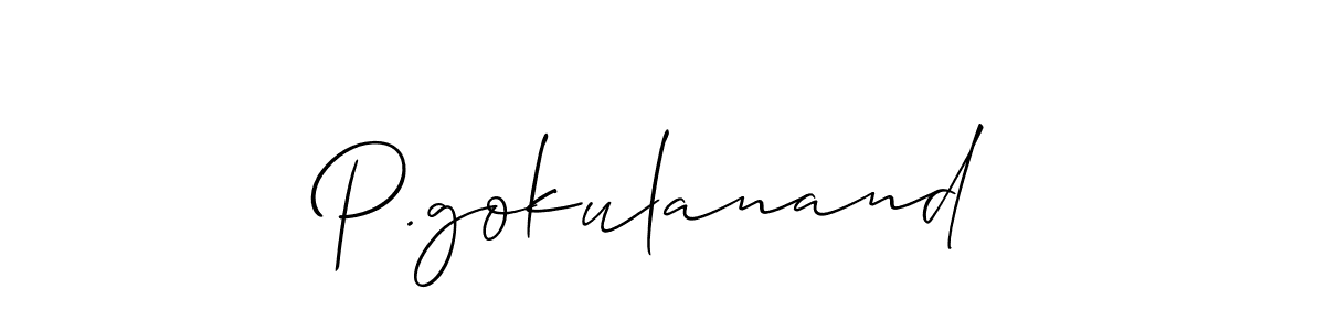 P.gokulanand stylish signature style. Best Handwritten Sign (Allison_Script) for my name. Handwritten Signature Collection Ideas for my name P.gokulanand. P.gokulanand signature style 2 images and pictures png