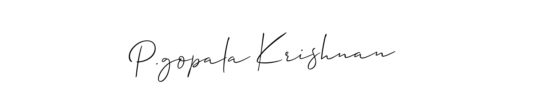 Create a beautiful signature design for name P.gopala Krishnan. With this signature (Allison_Script) fonts, you can make a handwritten signature for free. P.gopala Krishnan signature style 2 images and pictures png