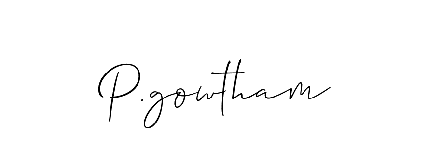 P.gowtham stylish signature style. Best Handwritten Sign (Allison_Script) for my name. Handwritten Signature Collection Ideas for my name P.gowtham. P.gowtham signature style 2 images and pictures png