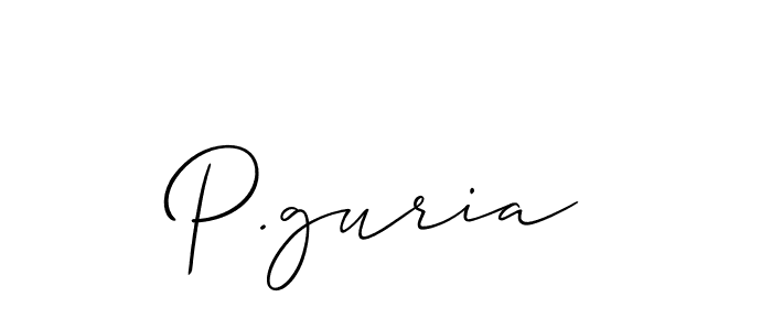 Make a beautiful signature design for name P.guria. With this signature (Allison_Script) style, you can create a handwritten signature for free. P.guria signature style 2 images and pictures png