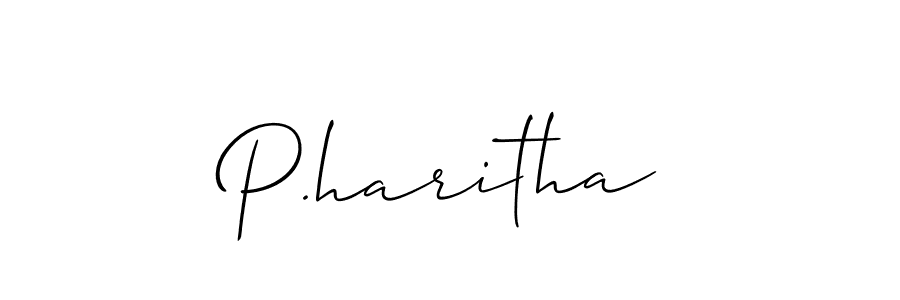 You can use this online signature creator to create a handwritten signature for the name P.haritha. This is the best online autograph maker. P.haritha signature style 2 images and pictures png