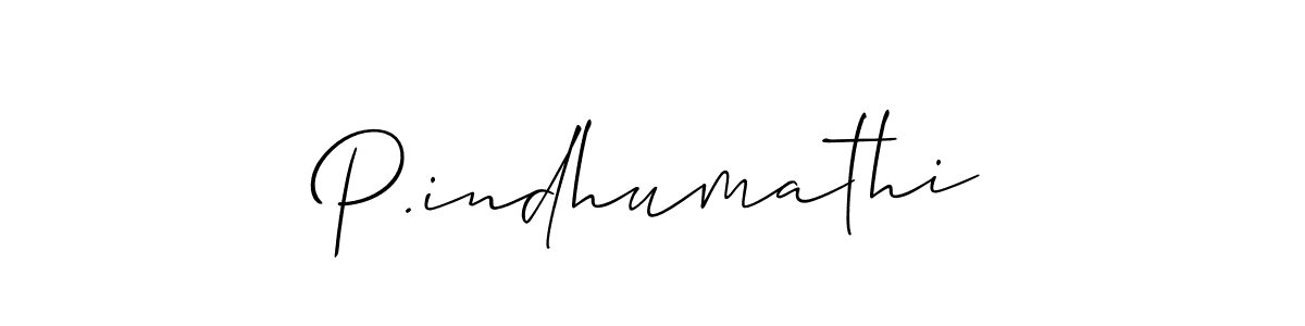 The best way (Allison_Script) to make a short signature is to pick only two or three words in your name. The name P.indhumathi include a total of six letters. For converting this name. P.indhumathi signature style 2 images and pictures png