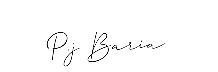 Design your own signature with our free online signature maker. With this signature software, you can create a handwritten (Allison_Script) signature for name P.j Baria. P.j Baria signature style 2 images and pictures png