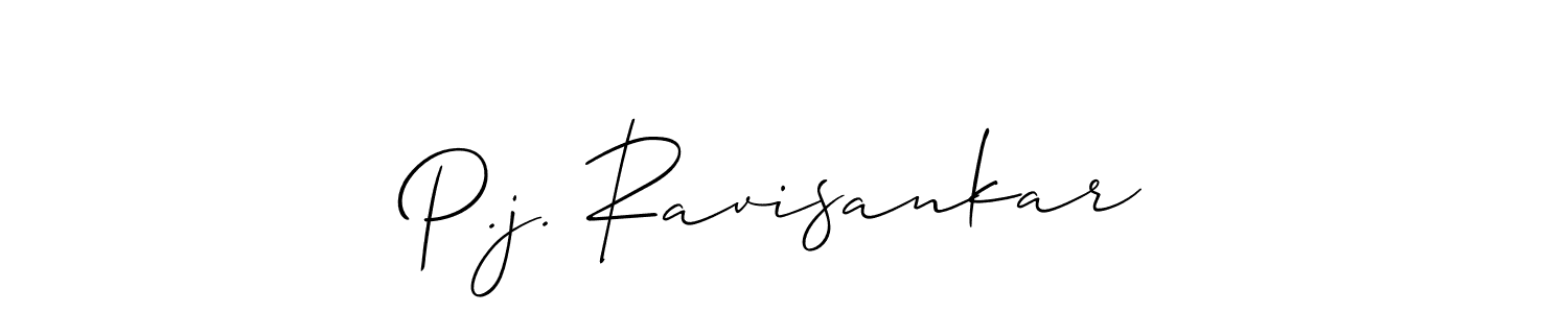 Also we have P.j. Ravisankar name is the best signature style. Create professional handwritten signature collection using Allison_Script autograph style. P.j. Ravisankar signature style 2 images and pictures png