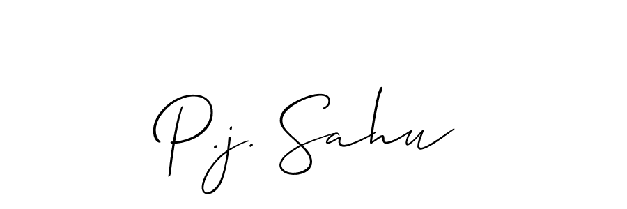 Best and Professional Signature Style for P.j. Sahu. Allison_Script Best Signature Style Collection. P.j. Sahu signature style 2 images and pictures png