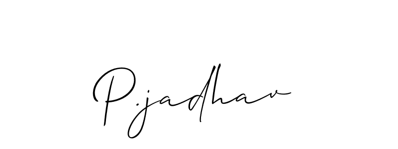 P.jadhav stylish signature style. Best Handwritten Sign (Allison_Script) for my name. Handwritten Signature Collection Ideas for my name P.jadhav. P.jadhav signature style 2 images and pictures png