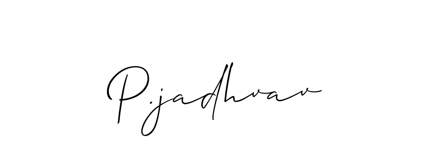 Make a short P.jadhvav signature style. Manage your documents anywhere anytime using Allison_Script. Create and add eSignatures, submit forms, share and send files easily. P.jadhvav signature style 2 images and pictures png