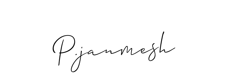 How to make P.janmesh name signature. Use Allison_Script style for creating short signs online. This is the latest handwritten sign. P.janmesh signature style 2 images and pictures png