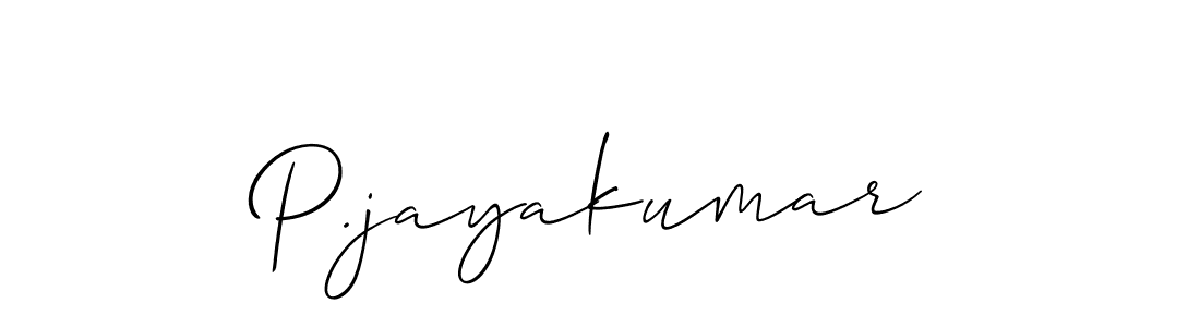 Create a beautiful signature design for name P.jayakumar. With this signature (Allison_Script) fonts, you can make a handwritten signature for free. P.jayakumar signature style 2 images and pictures png