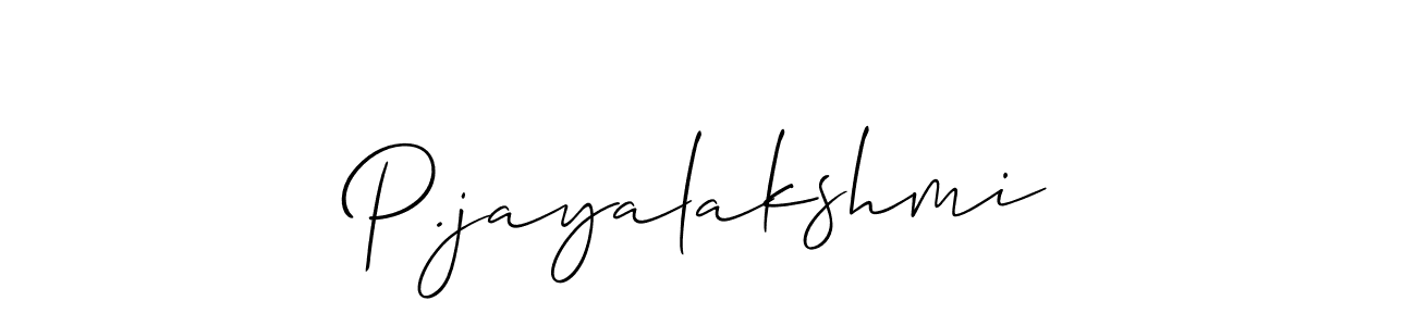 It looks lik you need a new signature style for name P.jayalakshmi. Design unique handwritten (Allison_Script) signature with our free signature maker in just a few clicks. P.jayalakshmi signature style 2 images and pictures png