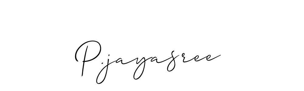 Create a beautiful signature design for name P.jayasree. With this signature (Allison_Script) fonts, you can make a handwritten signature for free. P.jayasree signature style 2 images and pictures png