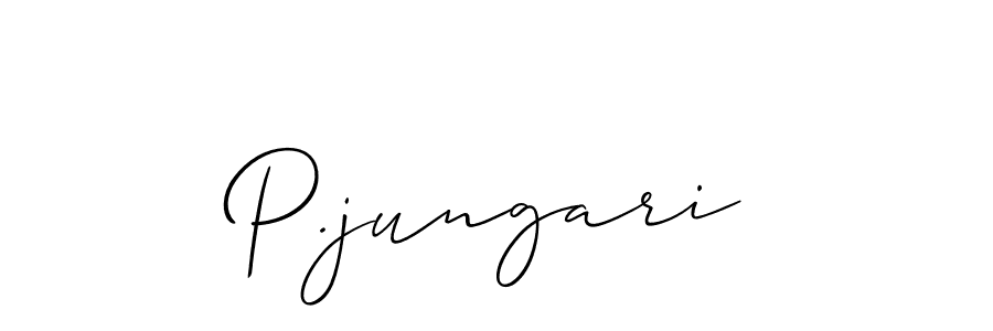 Also You can easily find your signature by using the search form. We will create P.jungari name handwritten signature images for you free of cost using Allison_Script sign style. P.jungari signature style 2 images and pictures png