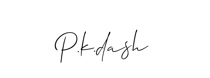 Create a beautiful signature design for name P.k.dash. With this signature (Allison_Script) fonts, you can make a handwritten signature for free. P.k.dash signature style 2 images and pictures png