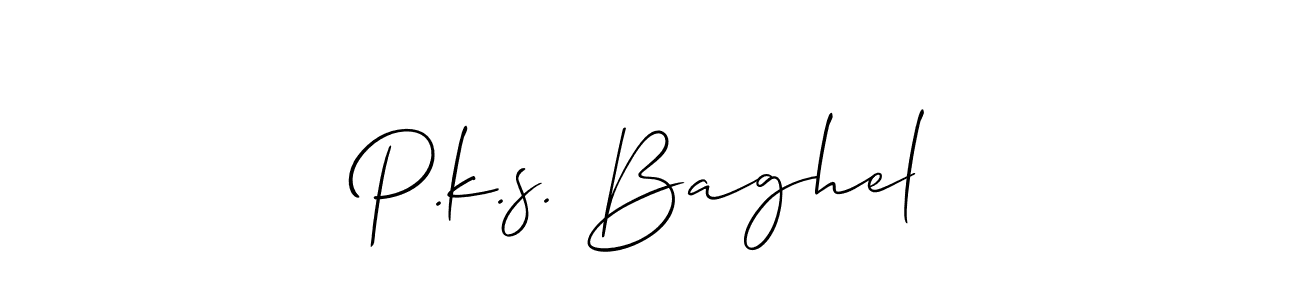 Make a beautiful signature design for name P.k.s. Baghel. With this signature (Allison_Script) style, you can create a handwritten signature for free. P.k.s. Baghel signature style 2 images and pictures png