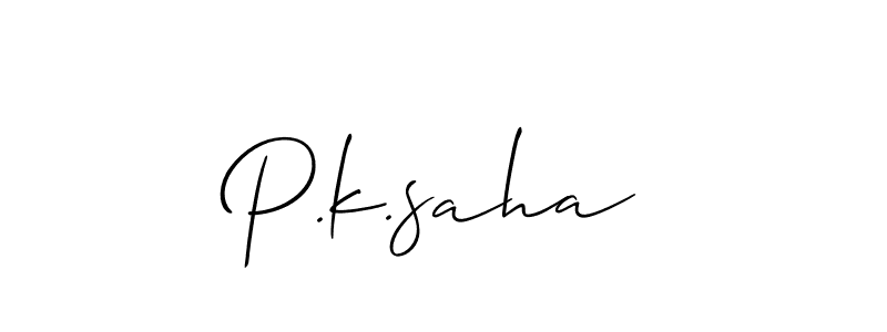 Use a signature maker to create a handwritten signature online. With this signature software, you can design (Allison_Script) your own signature for name P.k.saha. P.k.saha signature style 2 images and pictures png