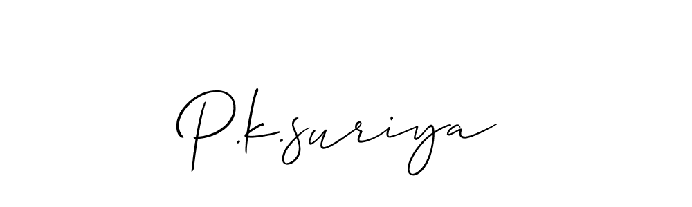 You can use this online signature creator to create a handwritten signature for the name P.k.suriya. This is the best online autograph maker. P.k.suriya signature style 2 images and pictures png