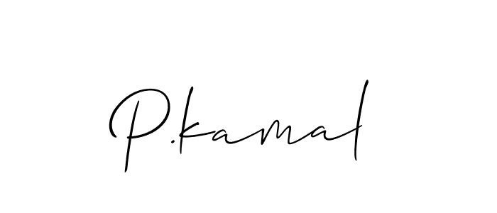 Make a beautiful signature design for name P.kamal. With this signature (Allison_Script) style, you can create a handwritten signature for free. P.kamal signature style 2 images and pictures png