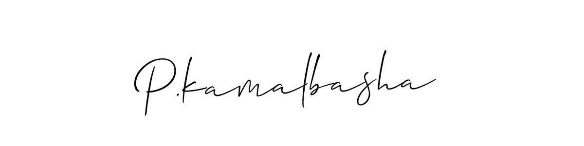 Use a signature maker to create a handwritten signature online. With this signature software, you can design (Allison_Script) your own signature for name P.kamalbasha. P.kamalbasha signature style 2 images and pictures png