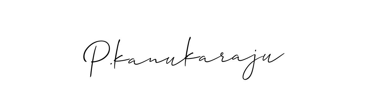 How to make P.kanukaraju name signature. Use Allison_Script style for creating short signs online. This is the latest handwritten sign. P.kanukaraju signature style 2 images and pictures png