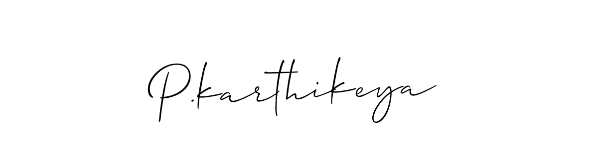 How to make P.karthikeya signature? Allison_Script is a professional autograph style. Create handwritten signature for P.karthikeya name. P.karthikeya signature style 2 images and pictures png