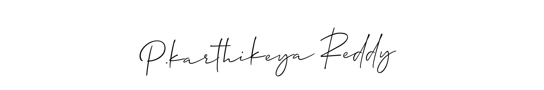 Make a beautiful signature design for name P.karthikeya Reddy. With this signature (Allison_Script) style, you can create a handwritten signature for free. P.karthikeya Reddy signature style 2 images and pictures png